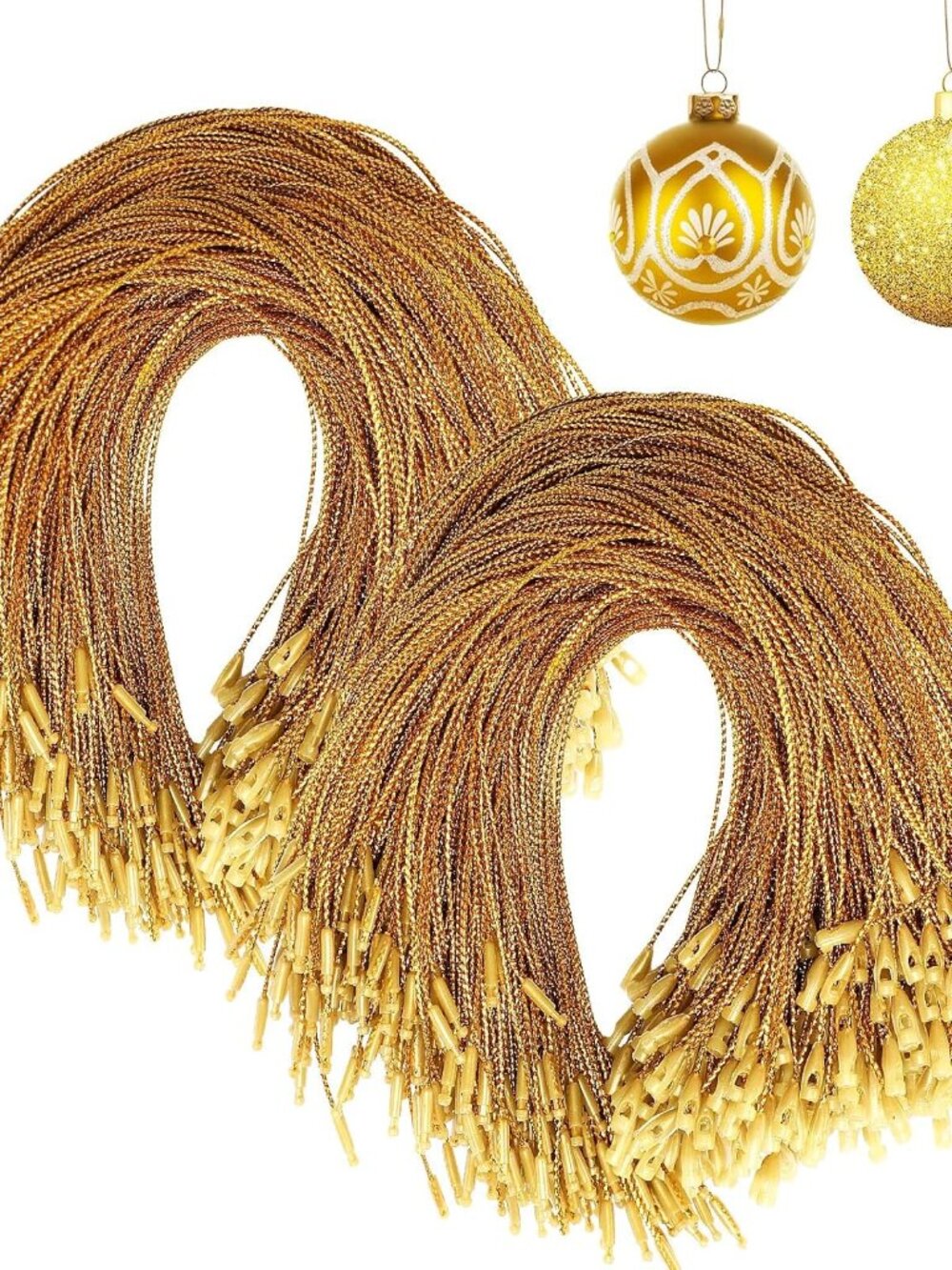 600Pcs Christmas Ornament Hooks, Ornament Hangers with Snap Ornament String for